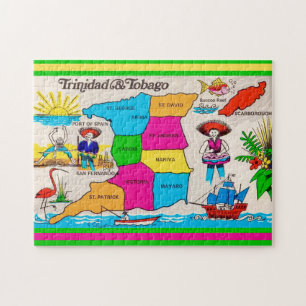 Trinidad & Tobago Karte 11x14 Puzzle