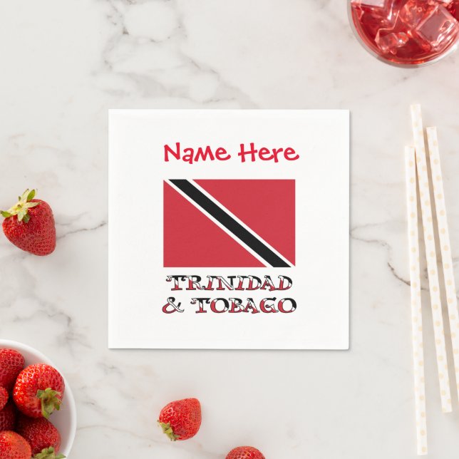 Trinidad-Tobago Trinidad Flaggen Rote Personalisie Serviette (Beispiel)