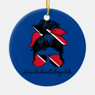 Trinidad Tobago - Trinidadische Flagge Keramik Ornament