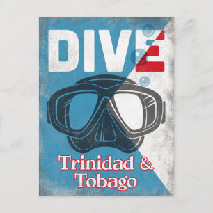 Trinidad & Tobago Vintage-Tauchmaske Postkarte