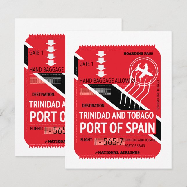 Trinidad und Tabakhafen für spanische Fahrkarten (Vorne/Hinten)