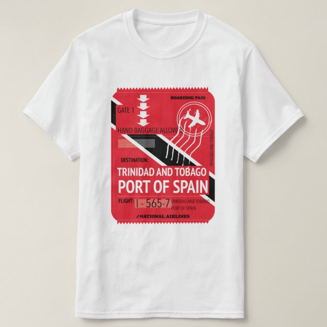 Trinidad und Tabakhafen für spanische Fahrkarten T-Shirt (Design vorne)
