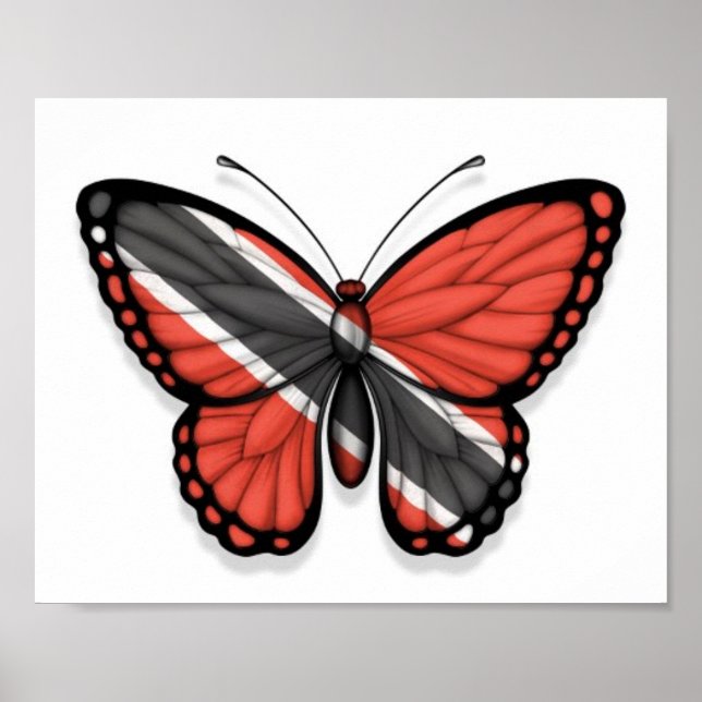 Trinidad und Tobago Butterfly Flag Poster (Vorne)