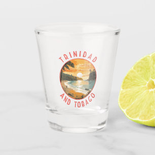 Trinidad und Tobago Caribbean Distressed Circle Schnapsglas