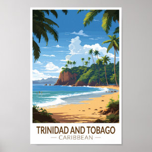 Trinidad und Tobago Caribbean Travel Art Vintag Poster