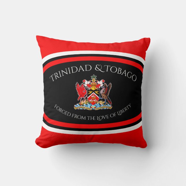 Trinidad und Tobago Coat of Arms Red Dot Muster Kissen (Vorderseite)