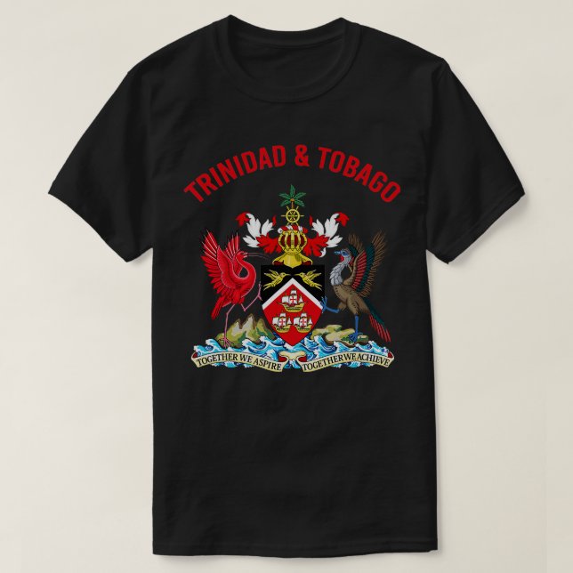 Trinidad und Tobago Coat of Arms Wappen T-Shirt (Design vorne)