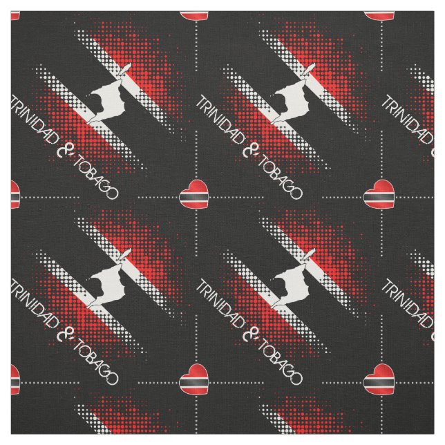 Trinidad und Tobago Dot Pattern Herzenflagge | SCH Stoff (Muster)