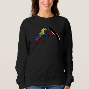 Trinidad und Tobago Ecuador Flagge Herz Mix Erbe Sweatshirt