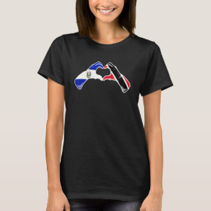 Trinidad und Tobago El Salvador Flagge Herz Mix He T-Shirt