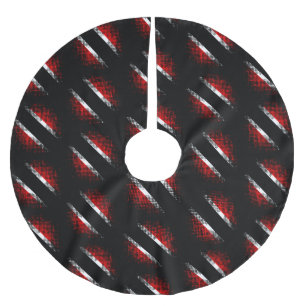 Trinidad und Tobago Flag (Dot Pattern) Polyester Weihnachtsbaumdecke