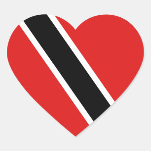 Trinidad und Tobago Flag Heart Sticker