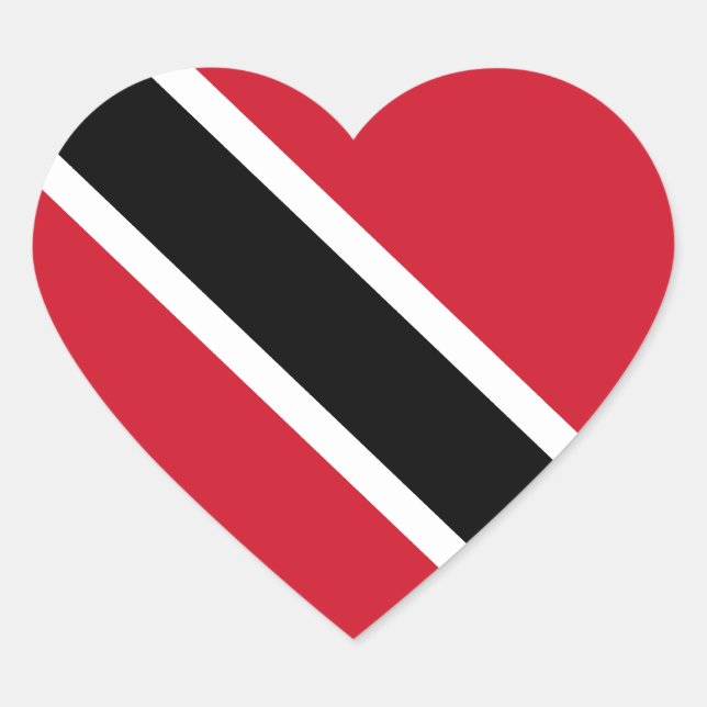 Trinidad und Tobago Flag Heart Sticker (Vorderseite)