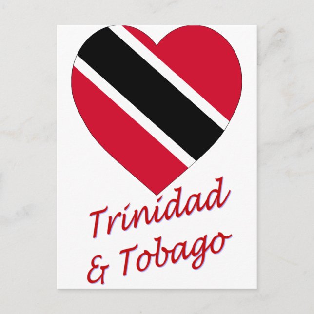 Trinidad und Tobago Flag Herz Postkarte (Vorderseite)