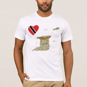 Trinidad und Tobago Flag Herzstück und Karte T - S T-Shirt