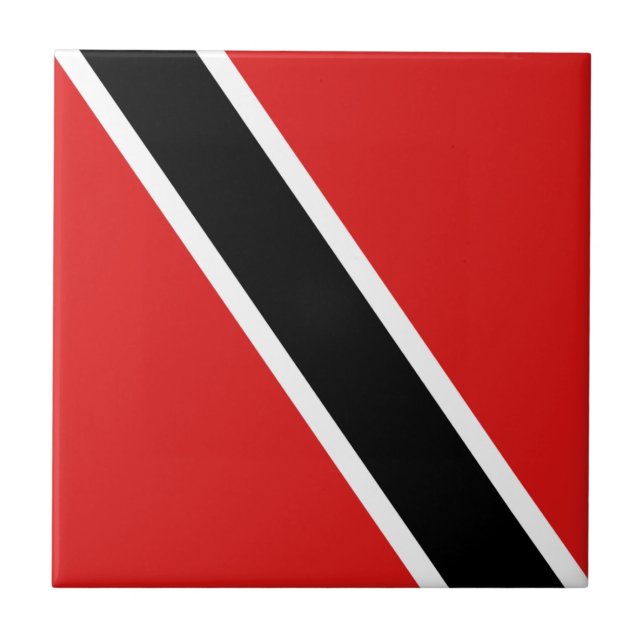 Trinidad und Tobago Flag Keramik Tile Fliese (Vorderseite)