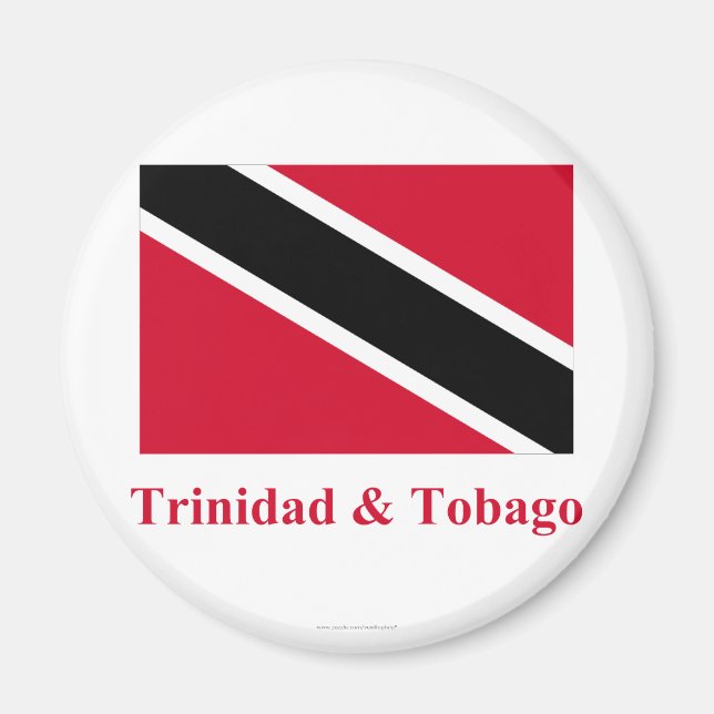 Trinidad und Tobago Flag mit Namen Magnet (Vorne)
