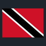 Trinidad und Tobago Flag Poster<br><div class="desc">Die Trinidad und Tobago Fahne ist ein diagonales Bicolor Triband. Die verwendeten Farben in der Flagge sind rot,  weiß,  schwarz. Der Anteil der Trinidad und Tobago Fahne beträgt 3:5. Die Flagge von Trinidad und Tobago wurde 1962 adoptiert.</div>
