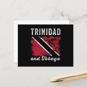 Trinidad und Tobago Flagge bedruckt Postkarte