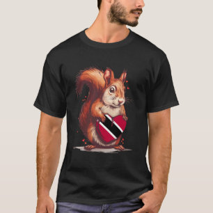 Trinidad und Tobago-Flagge Eichhörnchen Herz Tobag T-Shirt