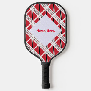 Trinidad und Tobago-Flagge gekachelt rote Personal Pickleball Schläger