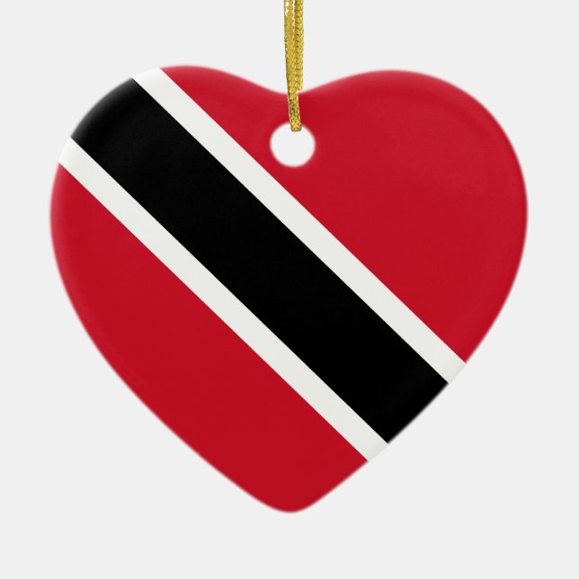 Trinidad und Tobago-Flaggen-Herz-Verzierung Keramik Ornament (Vorne)