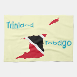 Trinidad und Tobago-Flaggen-Karte Handtuch