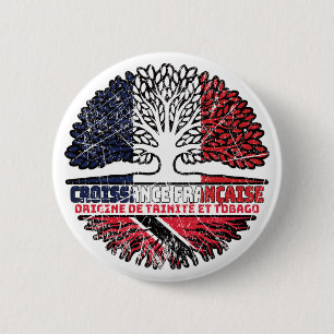 Trinidad und Tobago Französisch Frankreich Baumwur Button