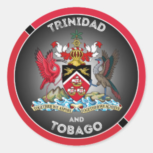 Trinidad und Tobago Heritage-Emblem Runder Aufkleber