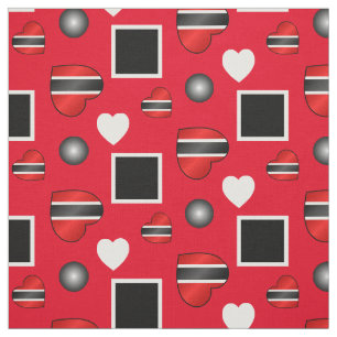 Trinidad und Tobago Herzflagge auf Rot Stoff