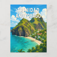 Trinidad und Tobago Illustration Reise Kunst Retro