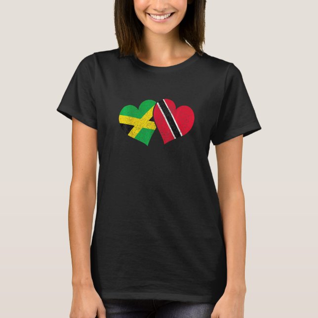 Trinidad und Tobago Jamaica Trinidadian Flaggenher T-Shirt (Vorderseite)