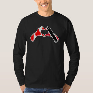 Trinidad und Tobago Kanada Flagge Herz Mix Erbe T-Shirt