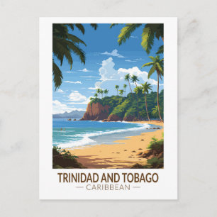 Trinidad und Tobago Karibik Reise Kunst Vintage Postkarte