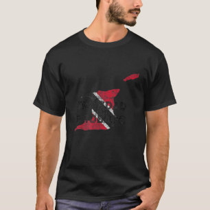 Trinidad und Tobago Karte und Flaggenangst T-Shirt