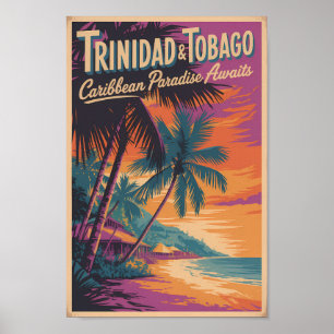 Trinidad und Tobago Landschaft Illustration Reise Poster