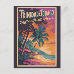Trinidad und Tobago Landschaft Illustration Reise Postkarte