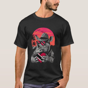 Trinidad und Tobago Nashorn Sonnenuntergang Herz T T-Shirt