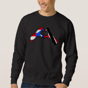 Trinidad und Tobago Peurto Rico Flagge Herz Mix He Sweatshirt