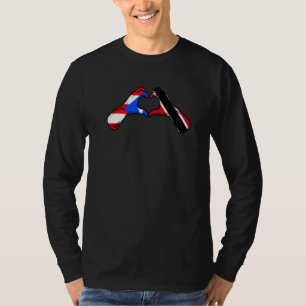 Trinidad und Tobago Peurto Rico Flagge Herz Mix He T-Shirt