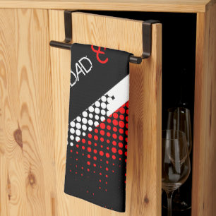 Trinidad und Tobago-Punktmusterflagge mit Text Geschirrtuch