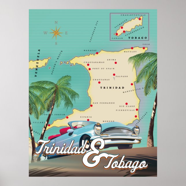 Trinidad und Tobago Reiseplakat Poster (Vorne)