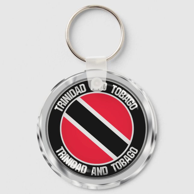 Trinidad und Tobago Round Emblem Schlüsselanhänger (Vorderseite)