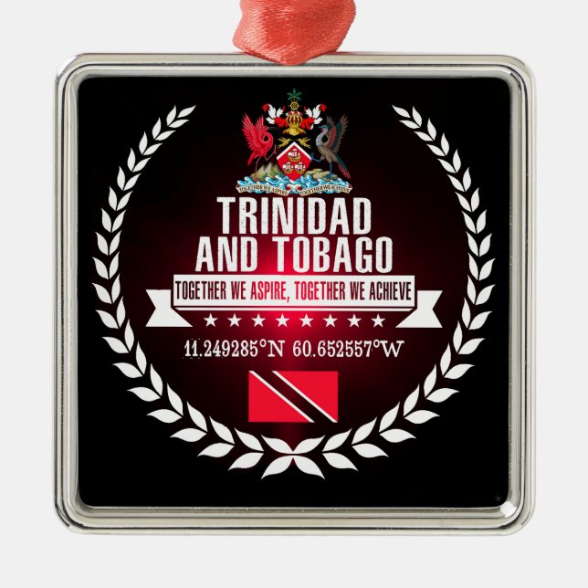 Trinidad und Tobago Silbernes Ornament (Vorne)