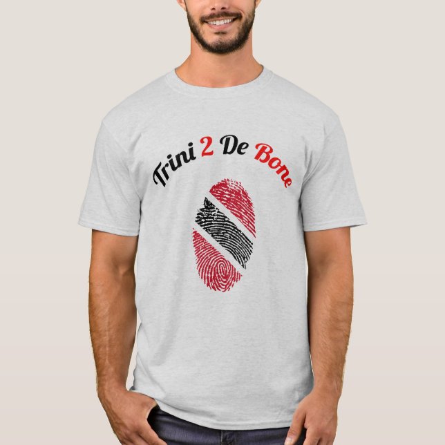Trinidad und Tobago Trini 2 De Bone Fingerprint T-Shirt (Vorderseite)