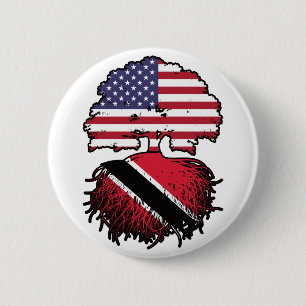 Trinidad und Tobago Trinidadian American USA Tree Button