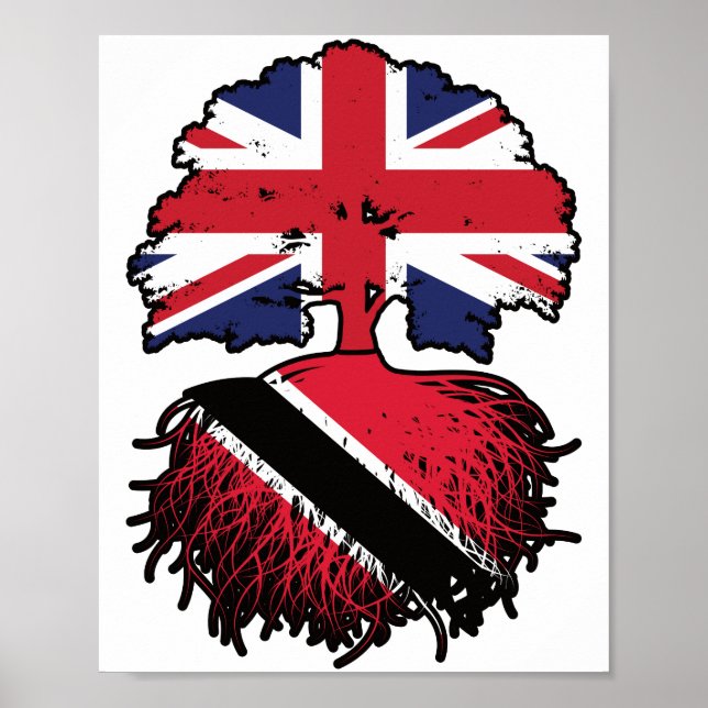 Trinidad und Tobago Trinidadian British UK Tree Poster (Vorne)