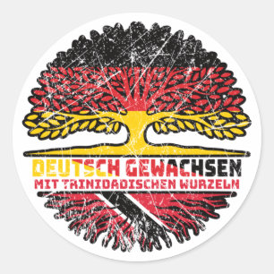 Trinidad und Tobago Trinidadisch Deutschland Runder Aufkleber