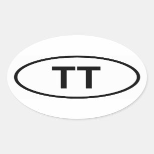 Trinidad und Tobago "TT" Ovaler Aufkleber