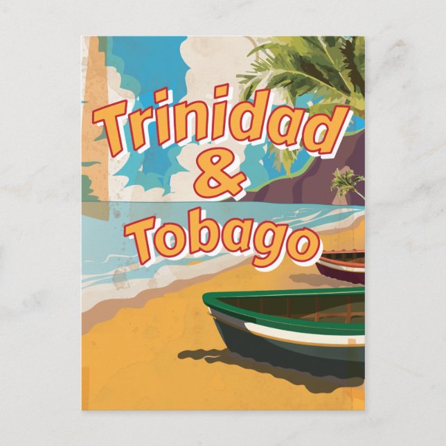 Trinidad und Tobago Vintages Urlaubspaket Postkarte (Vorderseite)